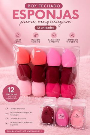 BOX ESPONJAS DE MAQUIAGEM