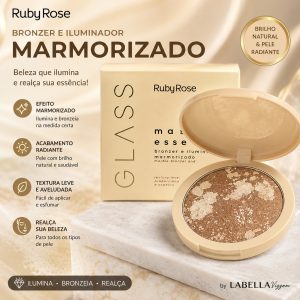 BRONZE E ILUMINADOR MARMORIZADO RUBY ROSE