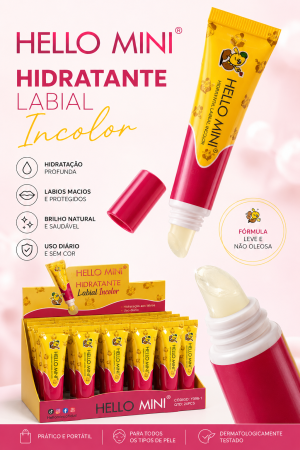 HIDRATANTE LABIAL SEM COR HELLO MINI