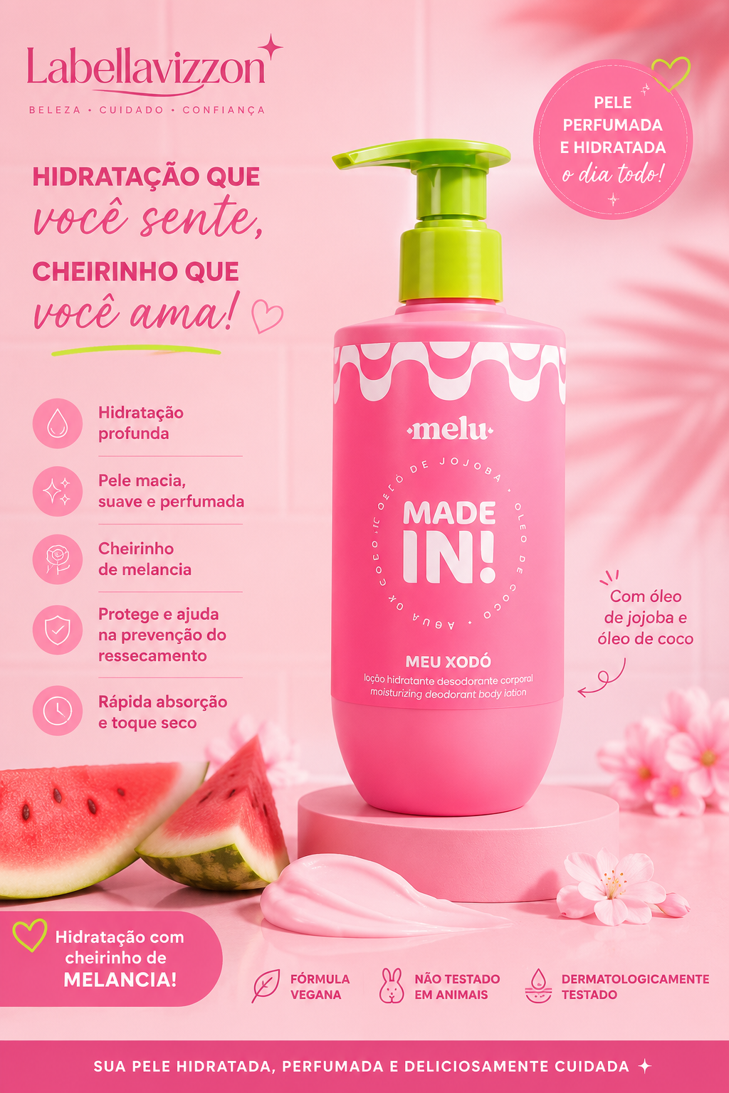 Loção hidratante Made in MELU