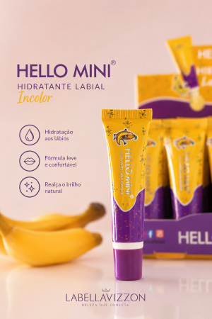 HIDRATANTE LABIAL INCOLOR HELLO MINI BANANA