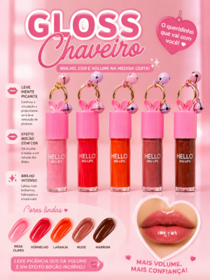 Gloss chaveiro bocão hello mini