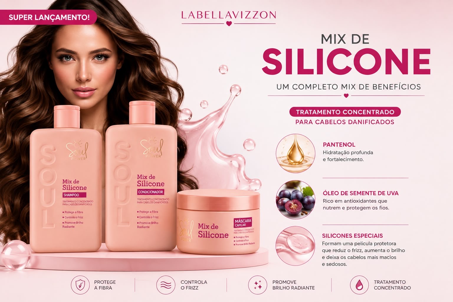 KIT CAPILAR SILICONE SOUL COSMÉTICOS